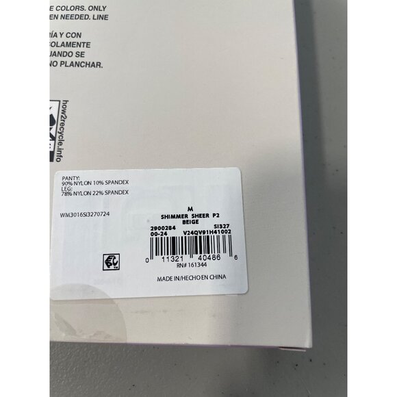 Silk Impressions Pantyhose Size Medium Shimmer Sheer Beige 20 Denier 2 Pair NEW - Picture 5 of 6